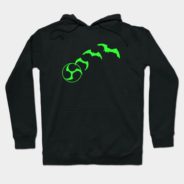 Bat Mitsudomoe lime Hoodie by Austin Taiko